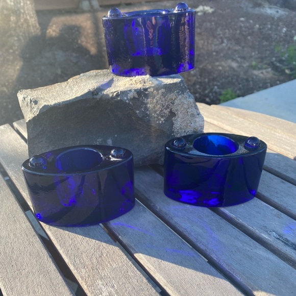Accents Cobalt Blue Vintage Stacking Glass Votive Candle Holder
